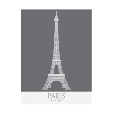 Fab Funky 'Paris Eiffel Tower Monochrome' Canvas Art,14x19